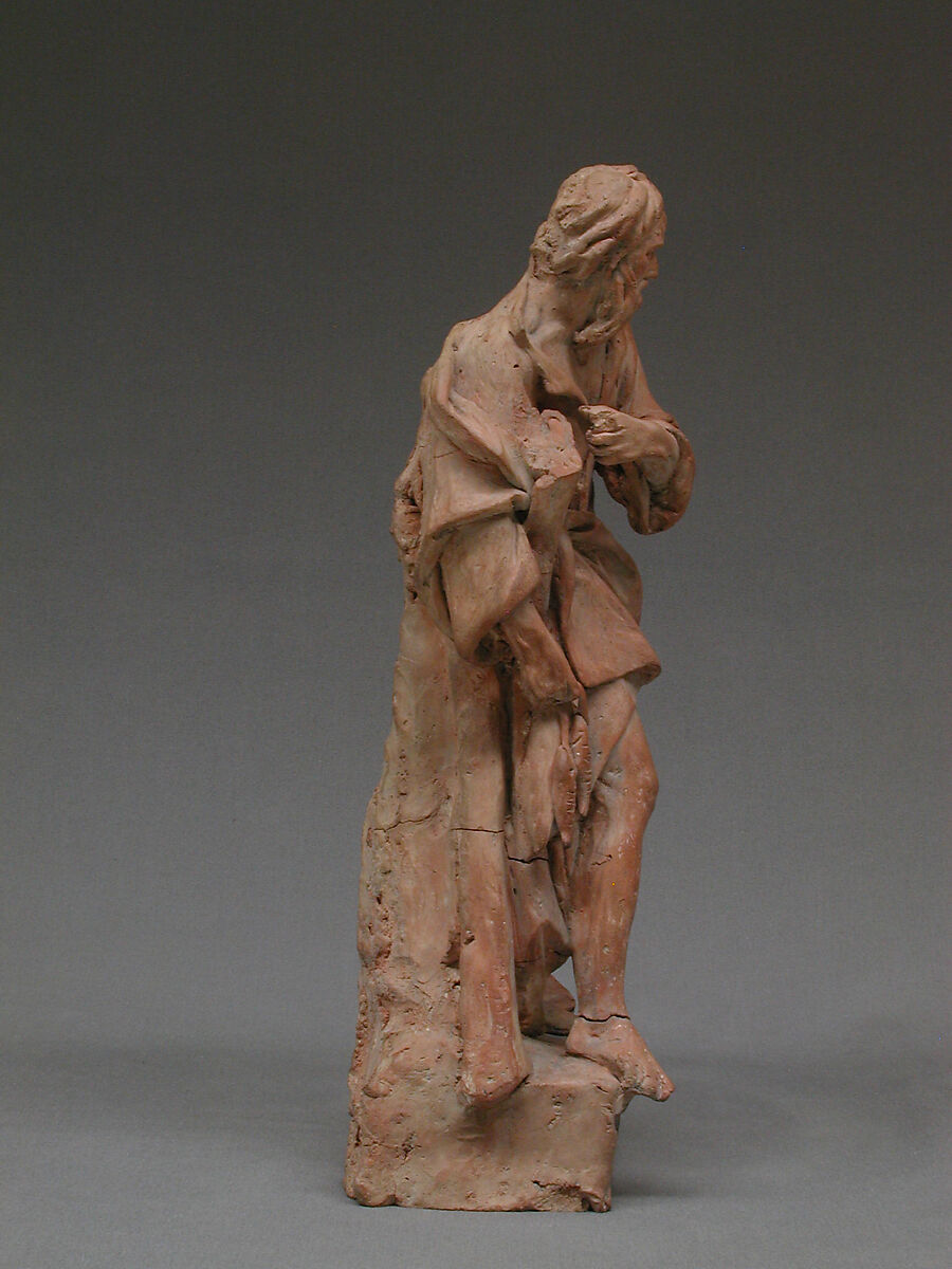Saint Andrew, Probably by Giuseppe Picano (1732–1810), Terracotta, traces of ground or white wash, Italian, Naples