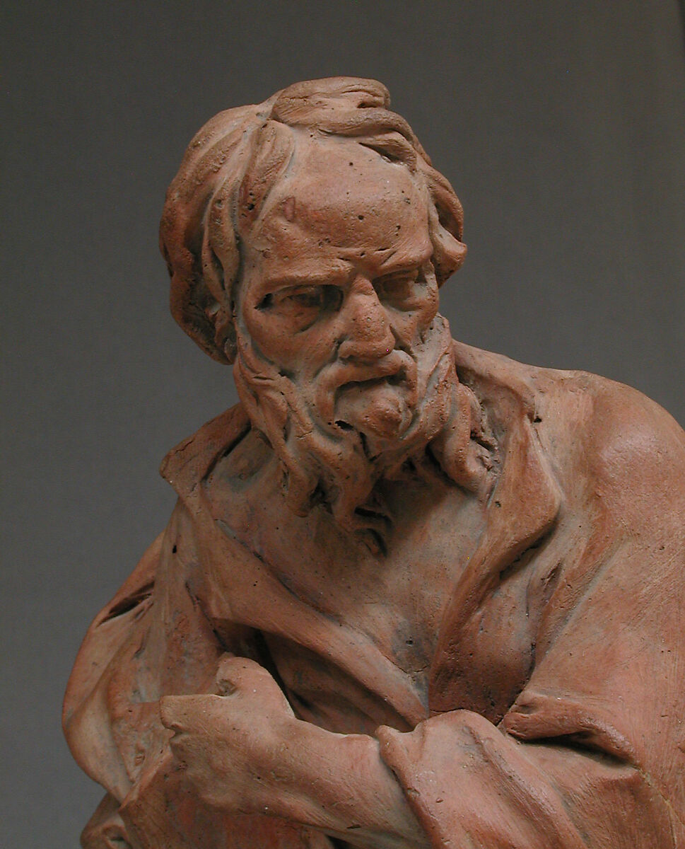 Saint Andrew, Probably by Giuseppe Picano (1732–1810), Terracotta, traces of ground or white wash, Italian, Naples