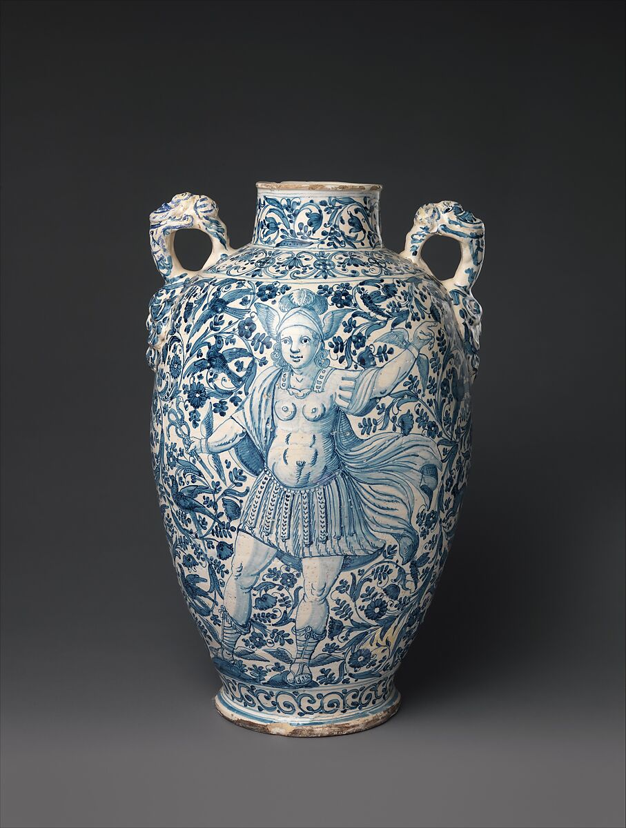 Drug vase (one of a pair), Maiolica (tin-glazed earthenware), Italian