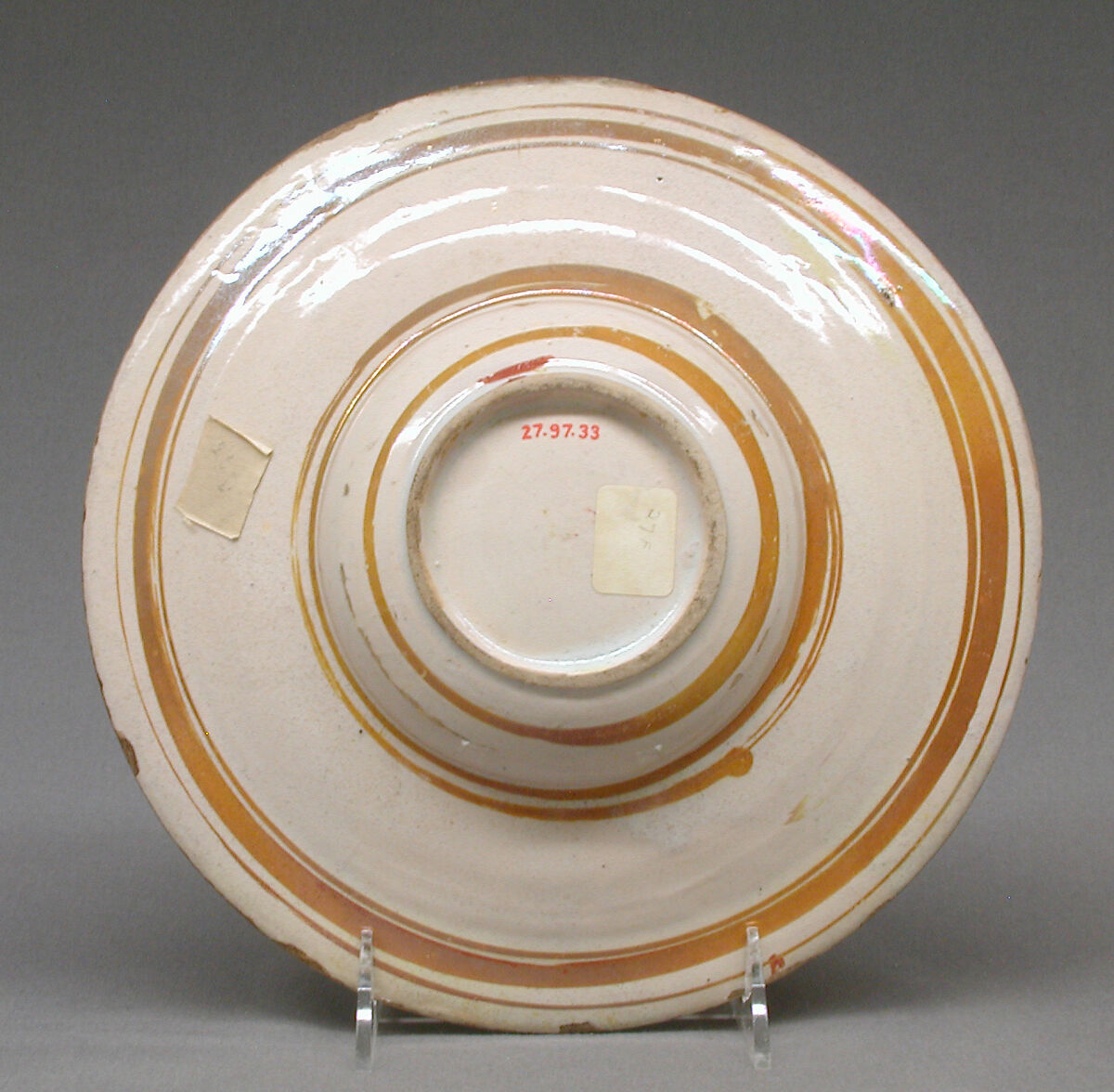 Dish (one of a pair), Style of Maestro Giorgio Andreoli (Italian (Gubbio), active first half of 16th century), Maiolica (tin-glazed earthenware), lustered, Italian, Gubbio