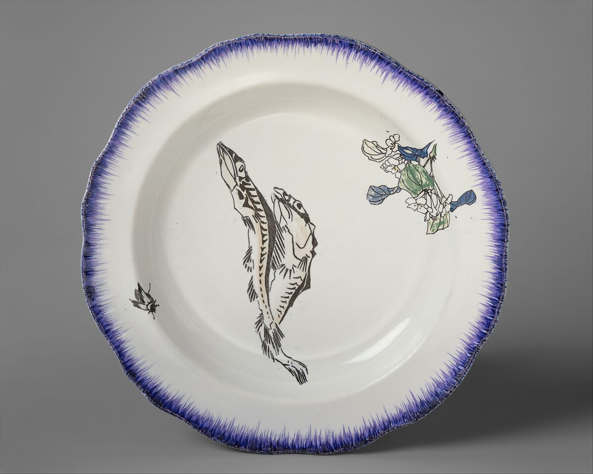 Soup plate (part of a set of three), Félix Bracquemond (French, Paris 1833–1914 Sèvres), Creamware, French, Creil 