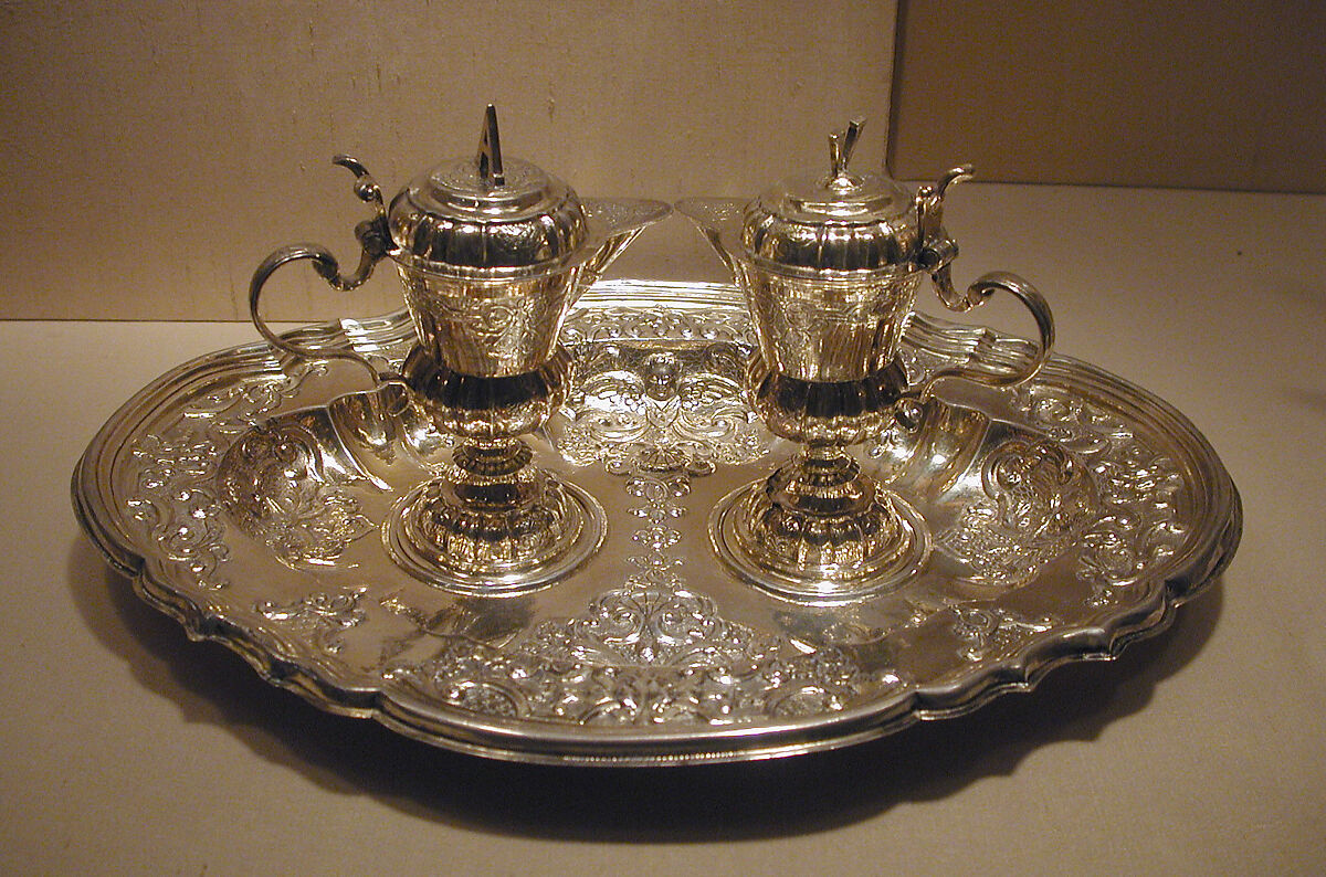 Tray, Michael Wissmar (master 1715, died 1746), Silver gilt, German, Breslau (Wrocław) 