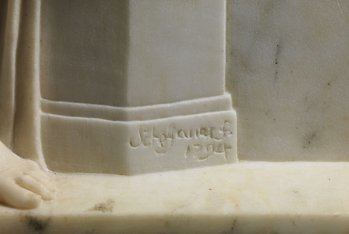 Artemisia in Mourning, Philipp Jakob Scheffauer (German, 1756–1808), Marble, German, Stuttgart