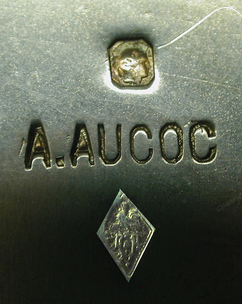 Tray, André Aucoc, Silver gilt, mother-of-pearl, French, Paris