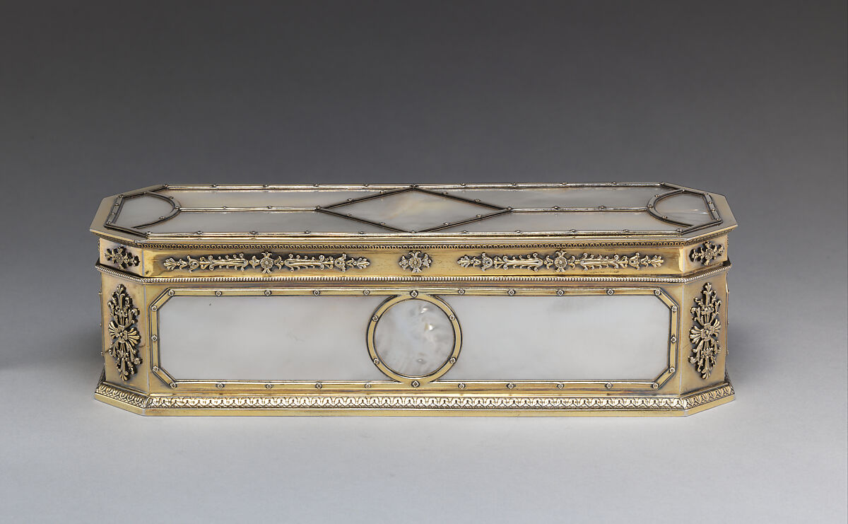 Rectangular box, André Aucoc, Silver gilt, mother-of-pearl, French (Paris) 
