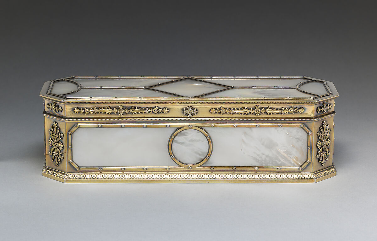 Rectangular box, André Aucoc, Silver gilt, mother-of-pearl, French (Paris) 