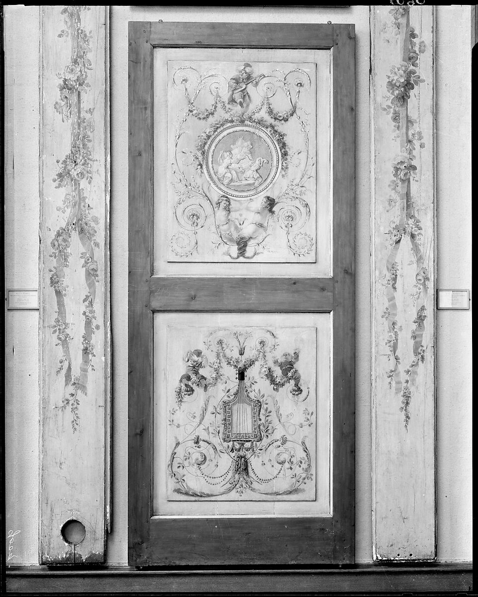 Door panel from the "Cabinet Turc" of Comte d'Artois at Versailles, Attributed to Jean -Siméon Rousseau de la Rottière (1747–1820), Oil on oak, French
