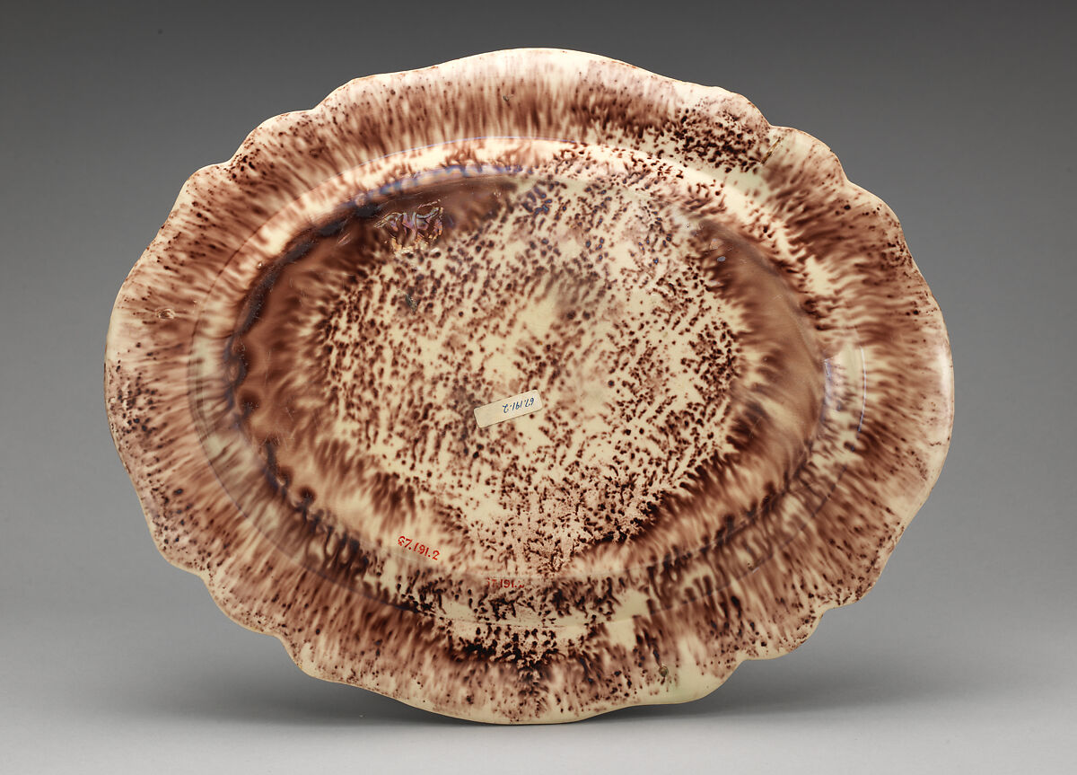 Tureen stand, Thomas Whieldon factory, Stoke-on-Trent, Fenton Vivian, Staffordshire, Tortoiseshell ware, British, Staffordshire