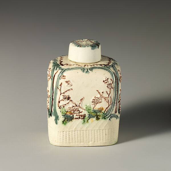 Tea caddy, Style of Whieldon and Wedgwood (1754–1759), Lead-glazed earthenware, British, Staffordshire