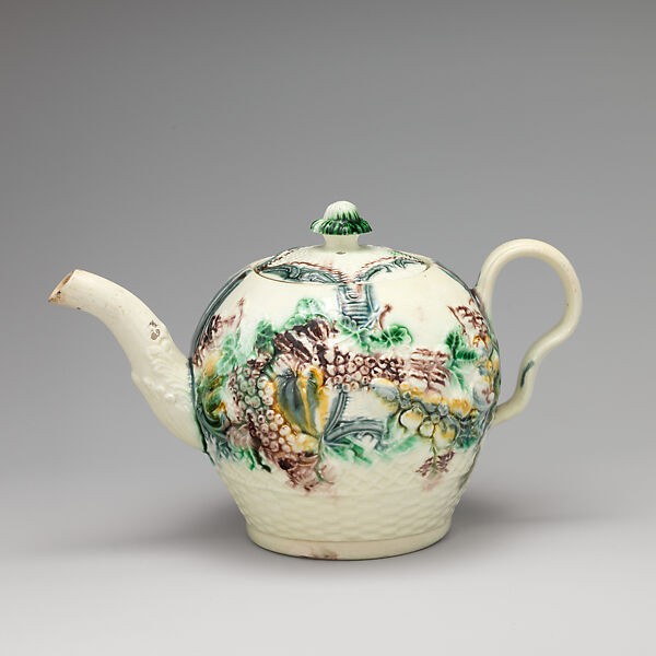 Teapot, Style of Whieldon and Wedgwood (1754–1759), Lead-glazed earthenware, British, Staffordshire 