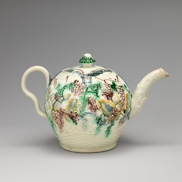 Teapot, Style of Whieldon and Wedgwood (1754–1759), Lead-glazed earthenware, British, Staffordshire