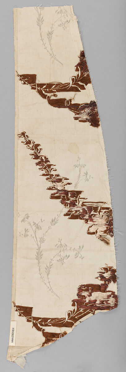 Fragment of dress silk, Anna Maria Garthwaite (British, 1690–1763), Silk, plain weave, brocaded, British, London, Spitalfields