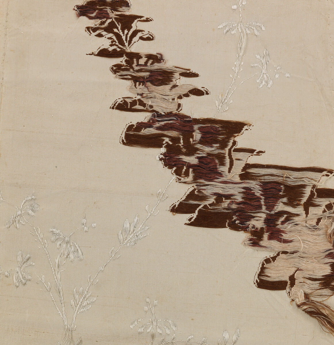 Fragment of dress silk, Anna Maria Garthwaite (British, 1690–1763), Silk, plain weave, brocaded, British, London, Spitalfields