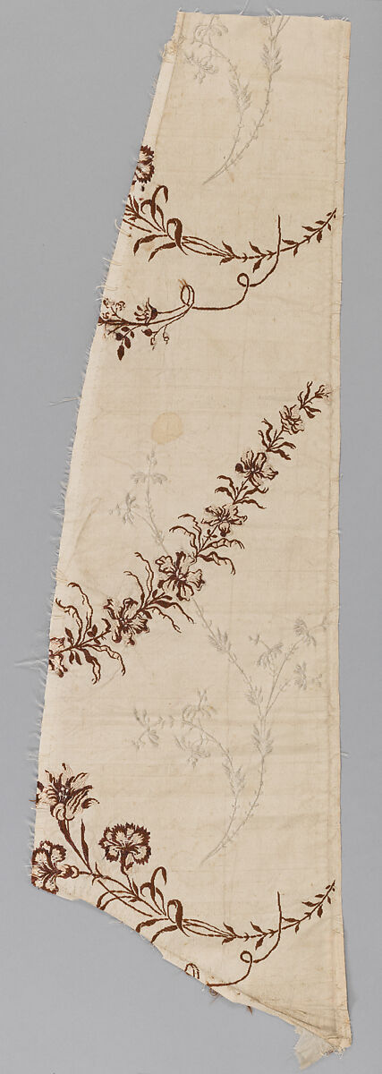 Fragment of dress silk, Anna Maria Garthwaite (British, 1690–1763), Silk, plain weave, brocaded, British, London, Spitalfields 