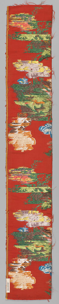Fragment of woven silk, Silk, brocaded, Chinese, for export market