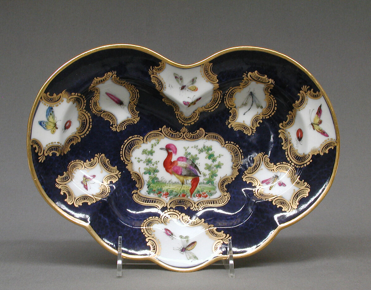 Heart-shaped dish, Soft-paste porcelain, French 