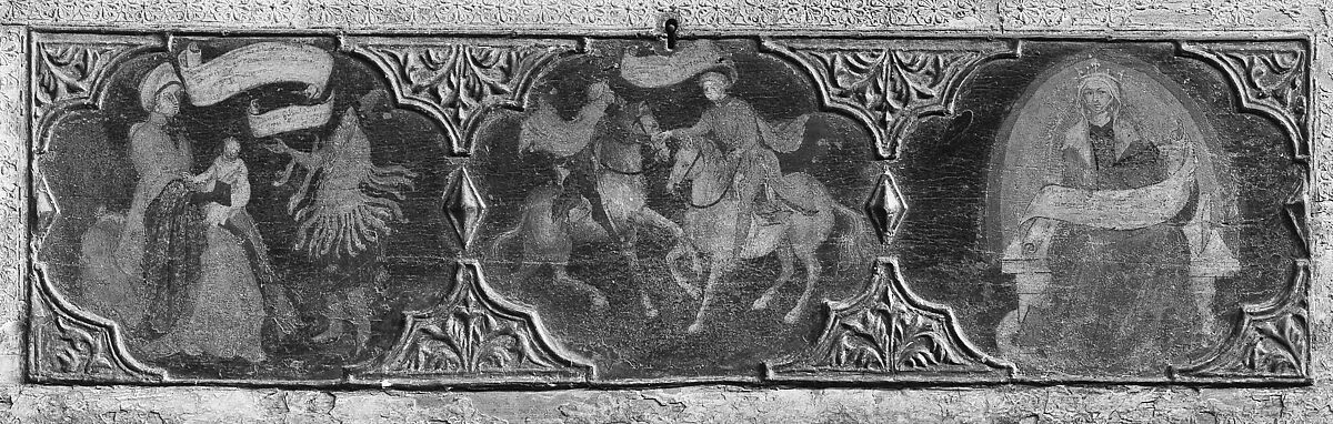 Cassone (one of a pair), Italian (Florentine?) Painter  , second quarter 15th century, Tempera on lindenwood, molded and gilt ornament, Italian, probably Florence