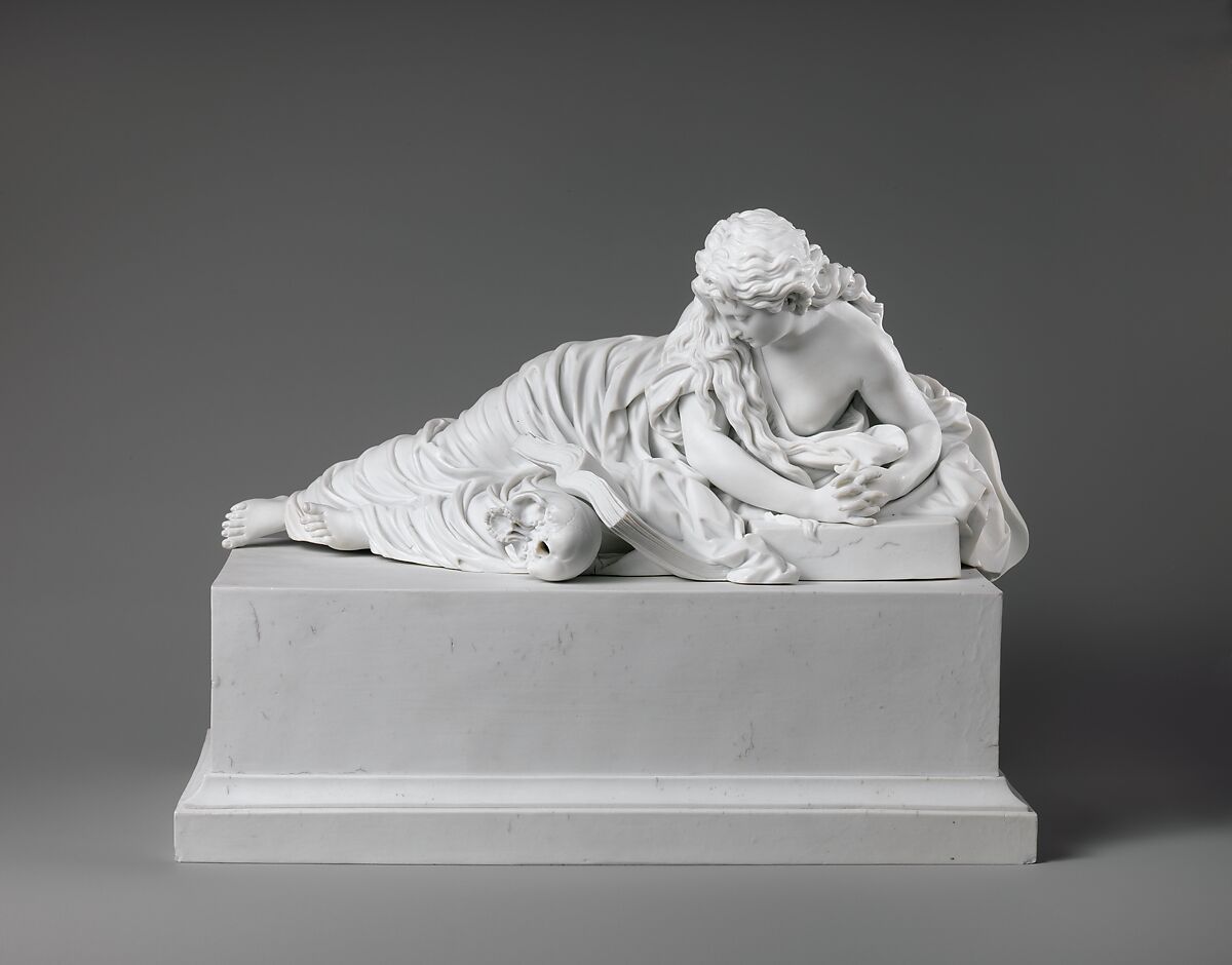 The Penitent Magdalene, Meissen Manufactory (German, 1710–present), Hard-paste biscuit porcelain, German, Meissen