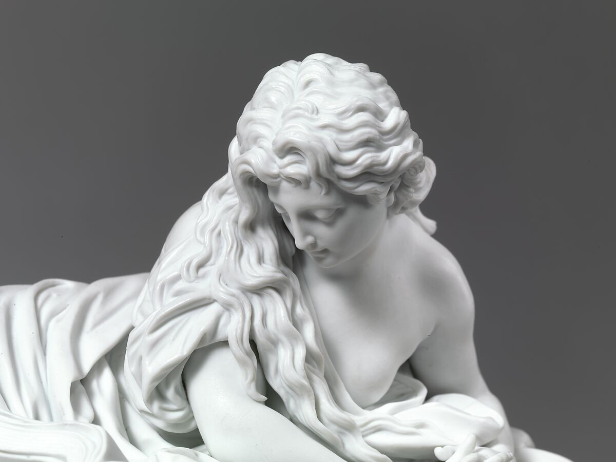 The Penitent Magdalene, Meissen Manufactory (German, 1710–present), Hard-paste biscuit porcelain, German, Meissen