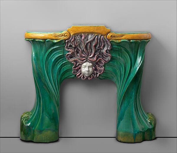 Fireplace surround, Attributed to Jean-Désiré Muller (French, 1877–1952), Glazed stoneware, French, Lunéville 