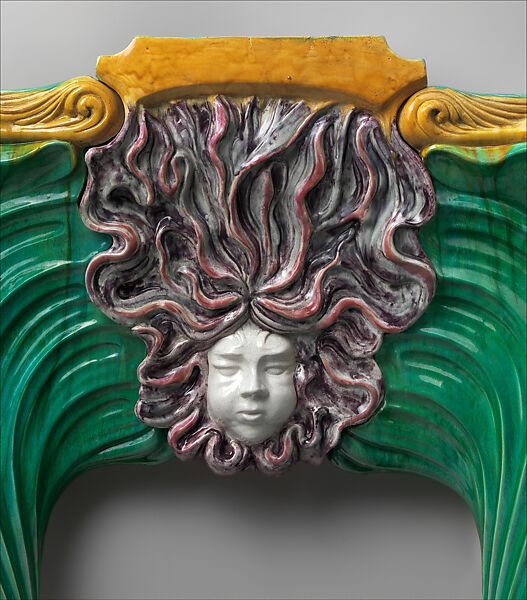 Fireplace surround, Attributed to Jean-Désiré Muller (French, 1877–1952), Glazed stoneware, French, Lunéville