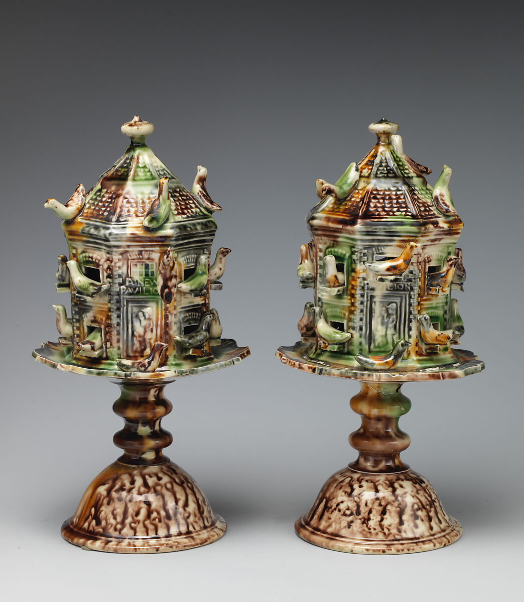 Dovecote (one of a pair), Style of Whieldon type, Lead-glazed earthenware (creamware), British, Staffordshire