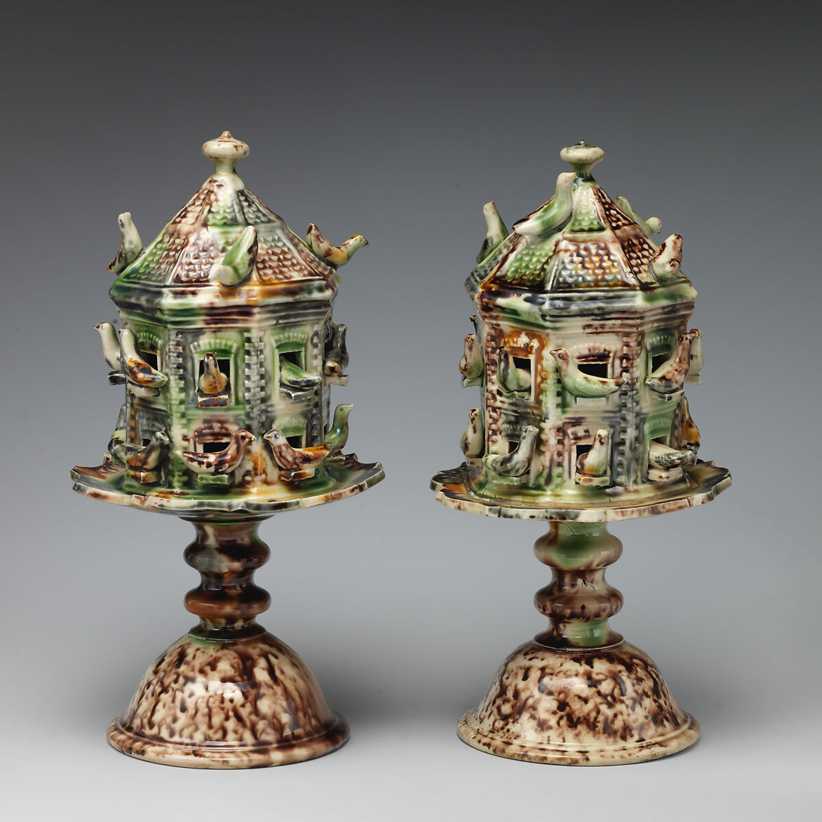 Dovecote (one of a pair), Style of Whieldon type, Lead-glazed earthenware (creamware), British, Staffordshire