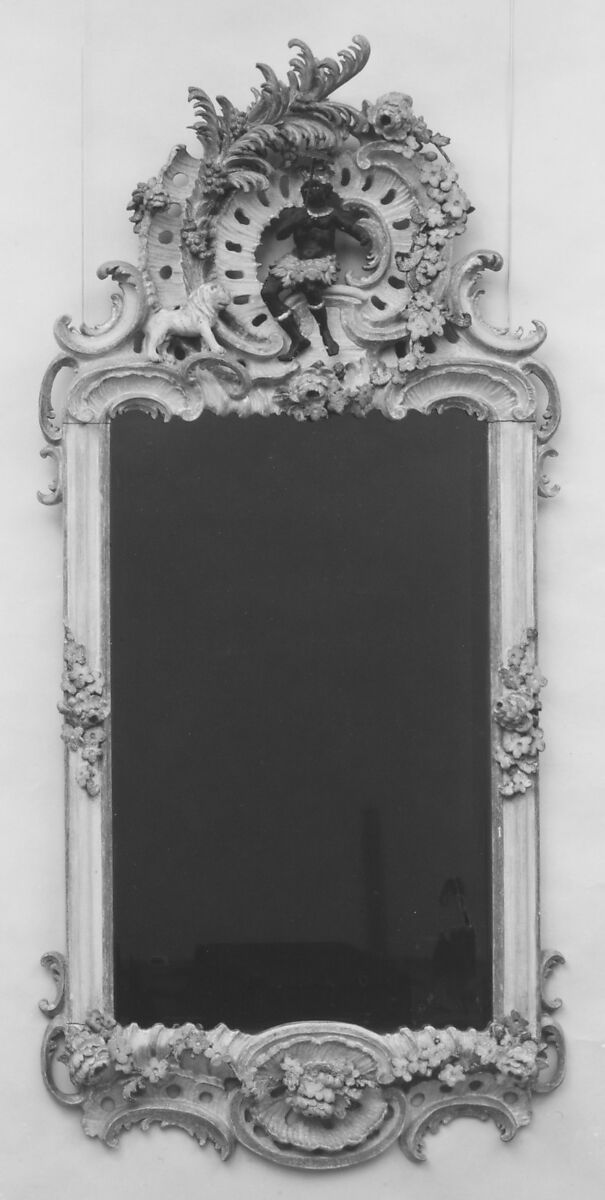 Mirror (one of a pair), Carved, painted, and gilded basswood and red pine, German 