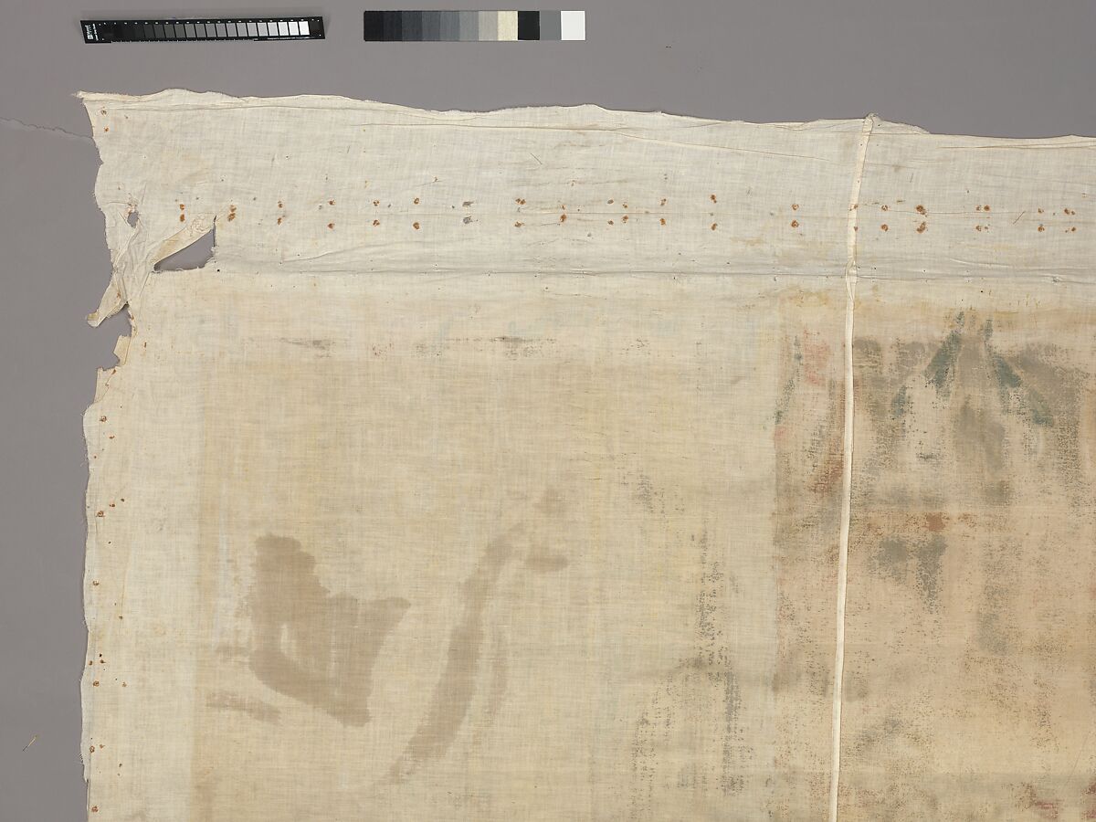 Chintz wall panel, Style of Jean Berain (French, Saint-Mihiel 1640–1711 Paris), Resist dyed and painted cotton, Indian, Coromandel Coast