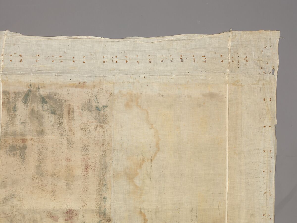 Chintz wall panel, Style of Jean Berain (French, Saint-Mihiel 1640–1711 Paris), Resist dyed and painted cotton, Indian, Coromandel Coast