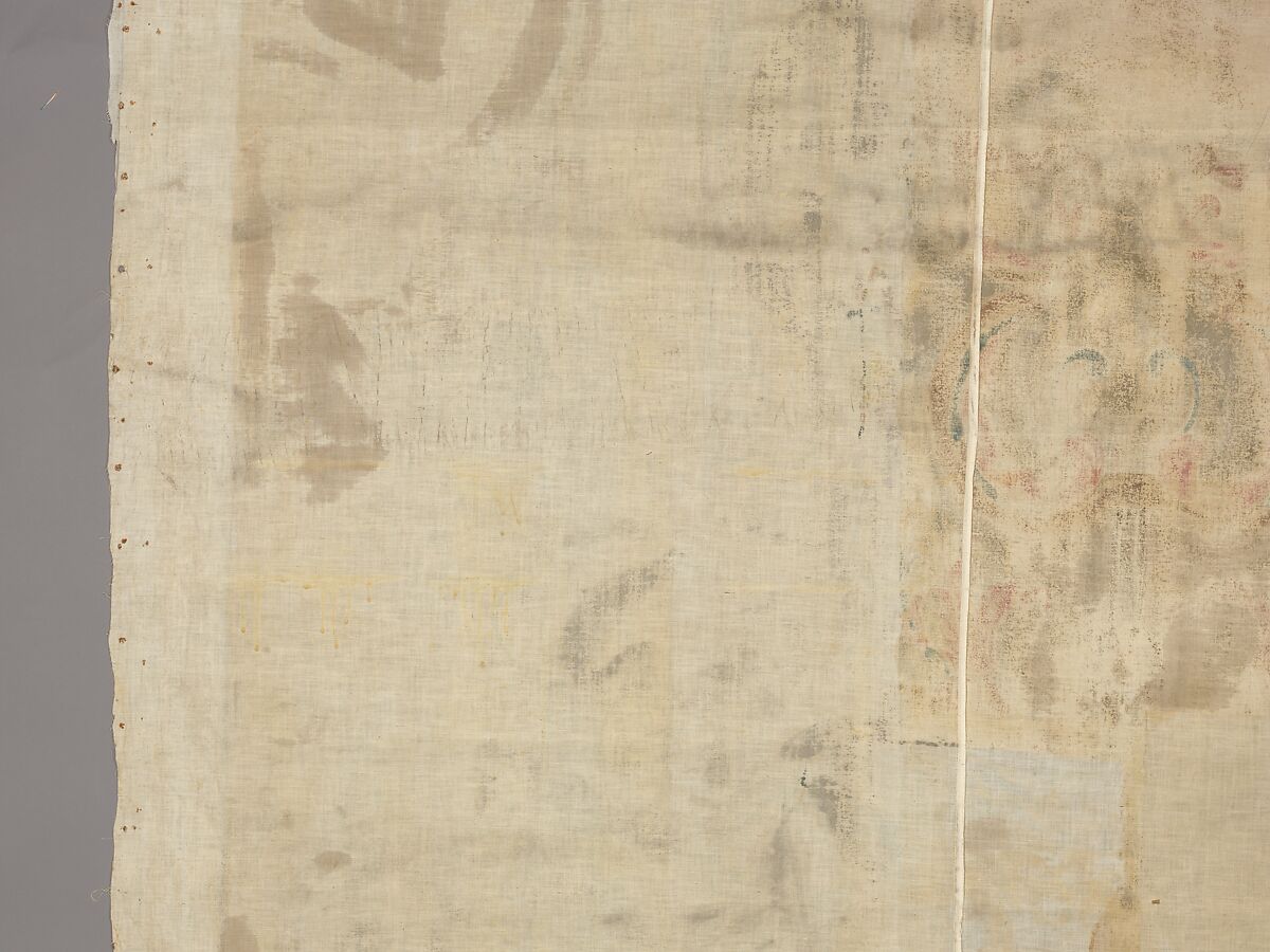 Chintz wall panel, Style of Jean Berain (French, Saint-Mihiel 1640–1711 Paris), Resist dyed and painted cotton, Indian, Coromandel Coast