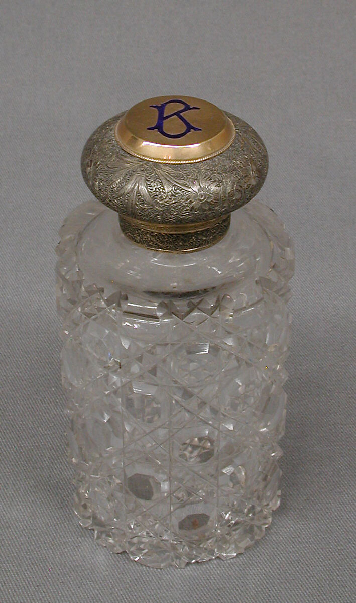 Bottle with cover, Barnard Brothers, Silver, glass, British, London 