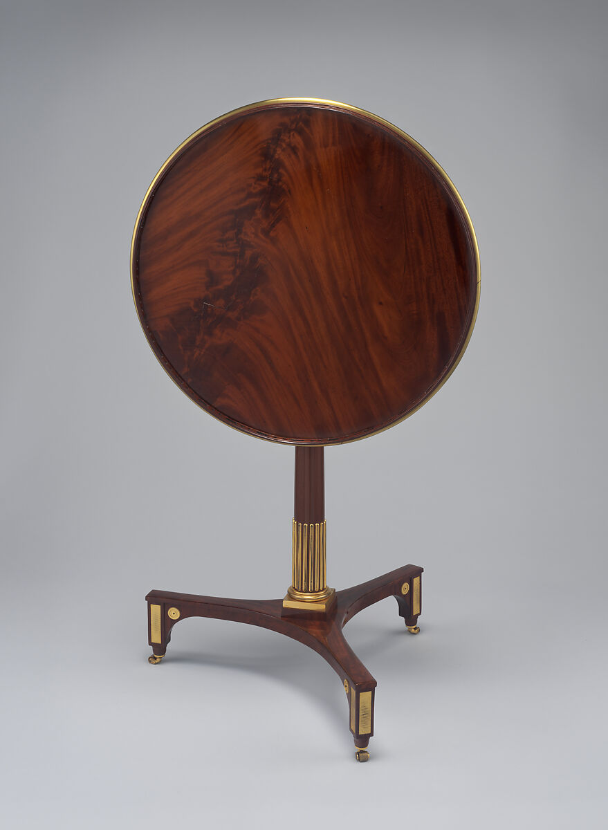 Tilt-top table, Workshop of David Roentgen (German, Herrnhaag 1743–1807 Wiesbaden, master 1780), Mahogany; gilt bronze and brass, German, Neuwied am Rhein