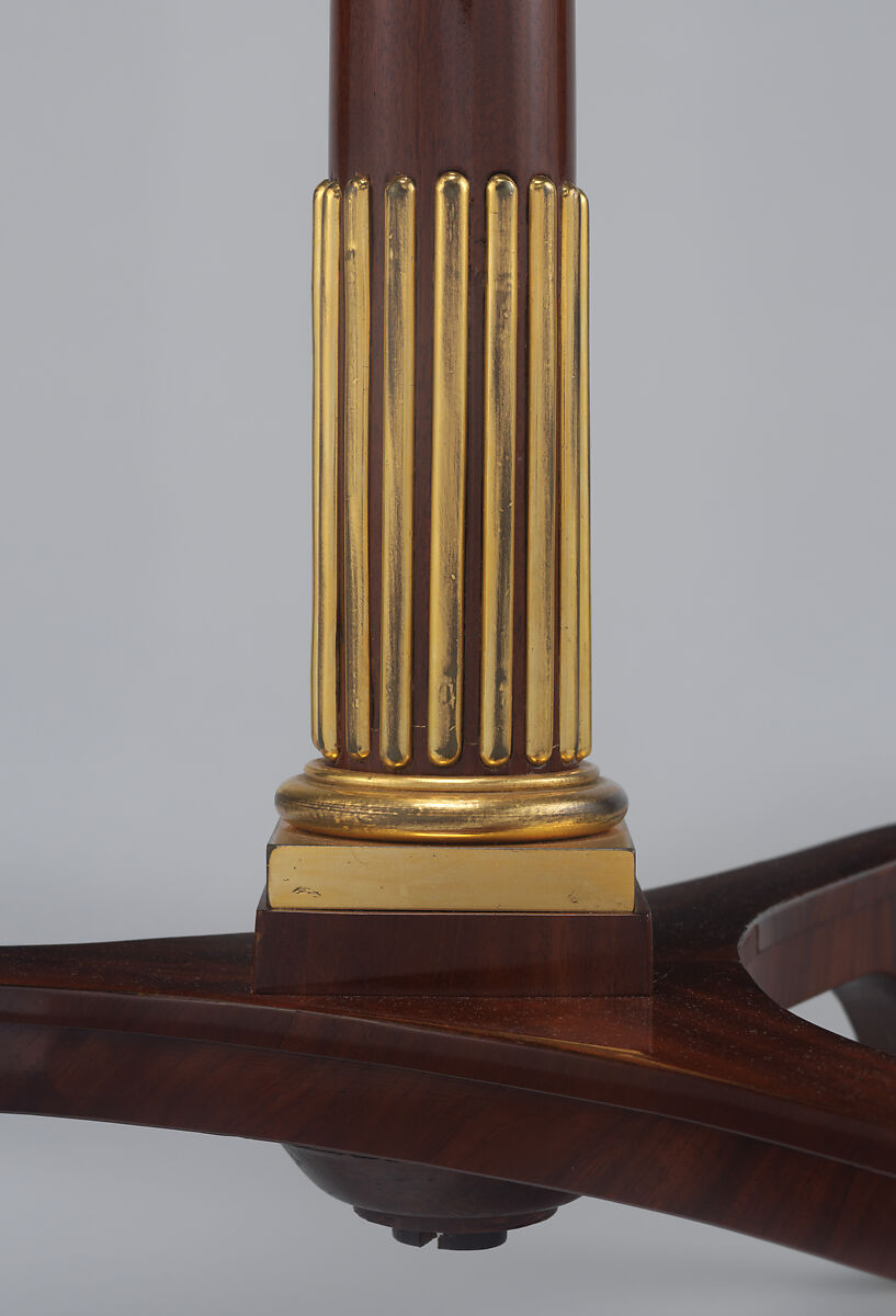Tilt-top table, Workshop of David Roentgen (German, Herrnhaag 1743–1807 Wiesbaden, master 1780), Mahogany; gilt bronze and brass, German, Neuwied am Rhein