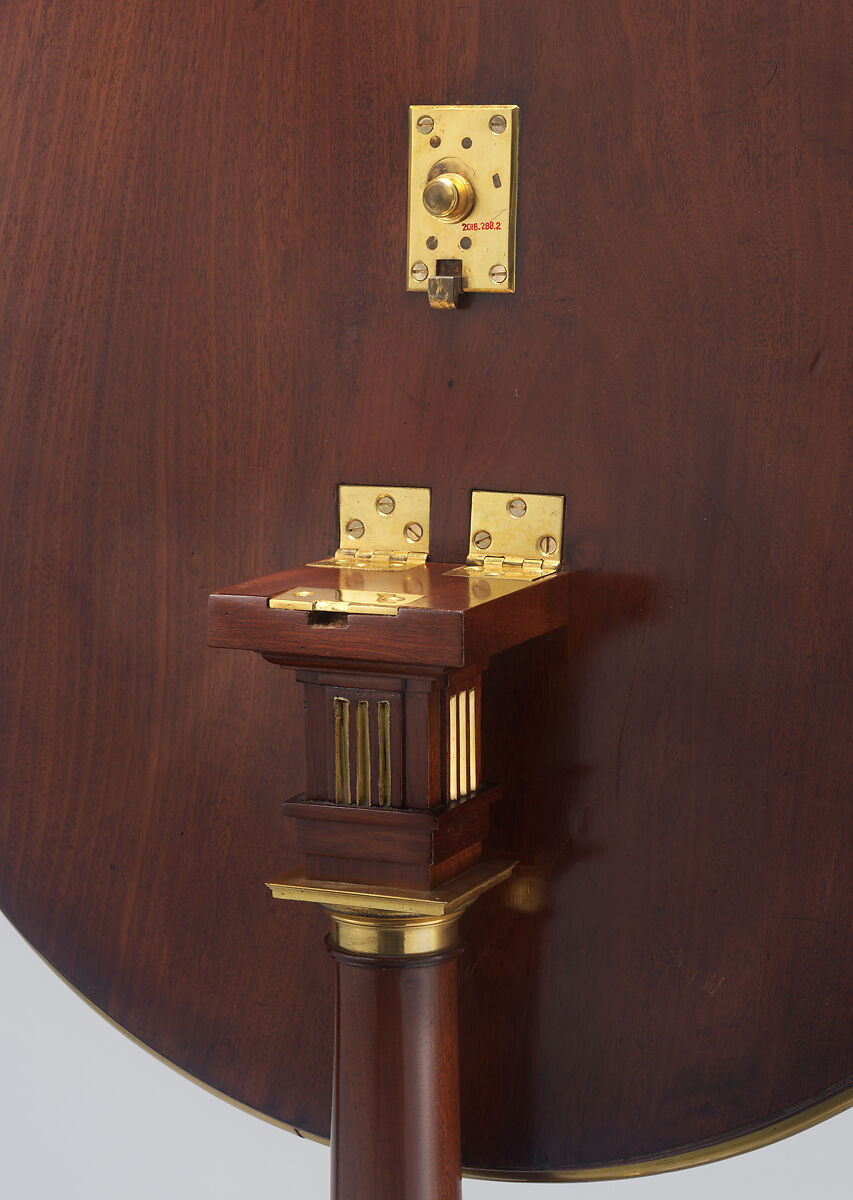 Tilt-top table, Workshop of David Roentgen (German, Herrnhaag 1743–1807 Wiesbaden, master 1780), Mahogany; gilt bronze and brass, German, Neuwied am Rhein