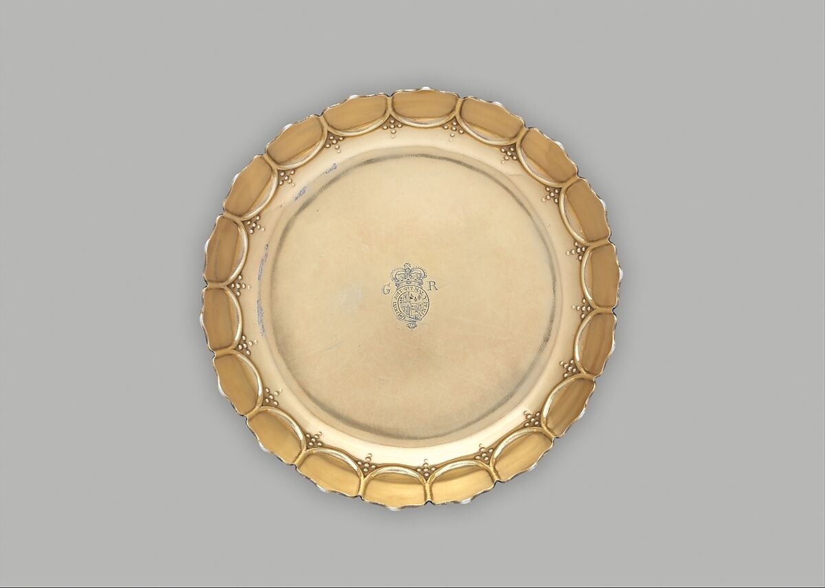 Dish (one of a pair) (part of a set), Lewis Mettayer (British, active 1700–died 1740), Gilded silver, British, London 