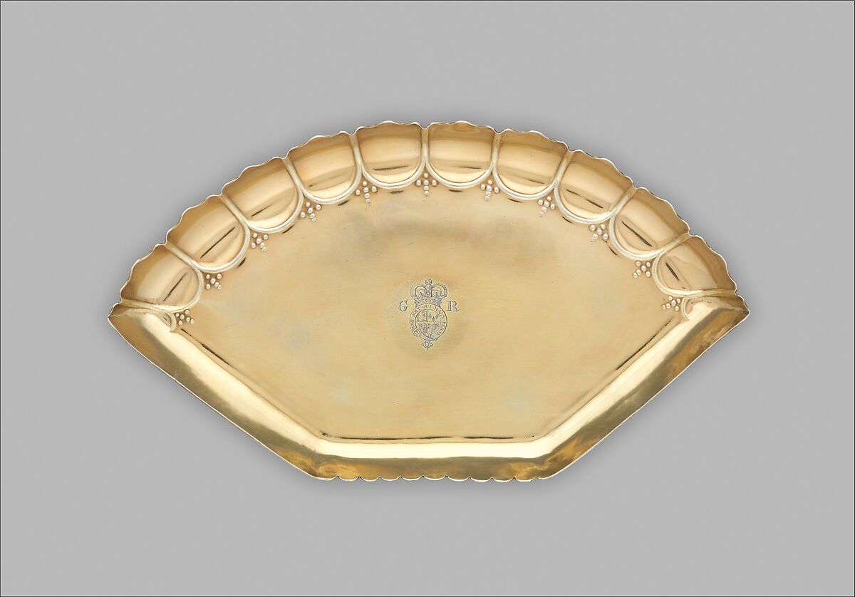 Dish (one of a pair) (part of a set), Lewis Mettayer (British, active 1700–died 1740), Silver gilt, British, London 