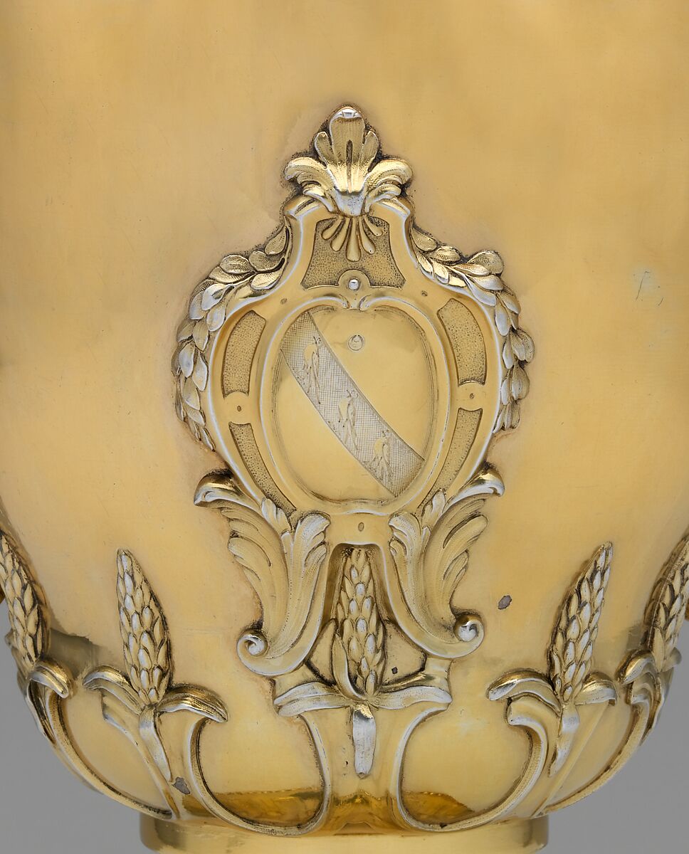 Cup with cover and stand (one of a pair), John Parker (British, active 1759–77), Silver-gilt, British, London