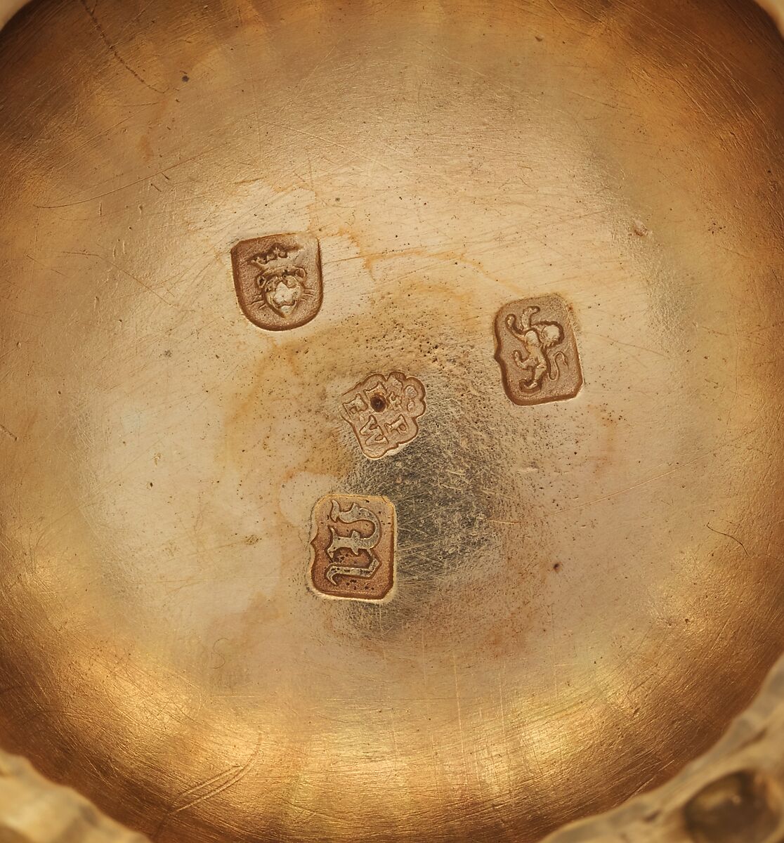 Cup with cover and stand (one of a pair), John Parker (British, active 1759–77), Silver-gilt, British, London