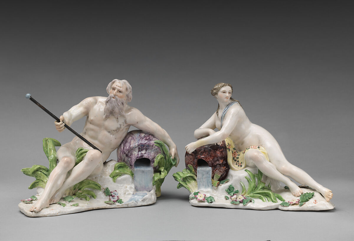 River God, Chelsea Porcelain Manufactory (British, 1745–1784, Red Anchor Period, ca. 1753–58), Soft-paste porcelain, British, Chelsea