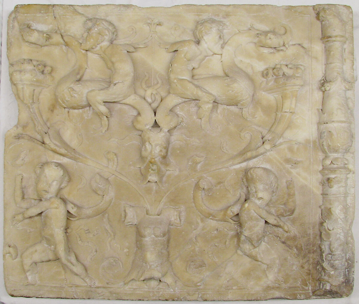 Architectural ornament panel, Alabaster, Spanish 