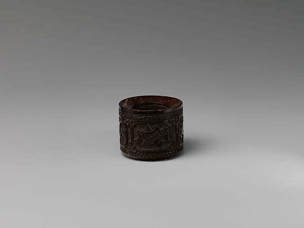 Archer's Ring with Taoist Symbols (清   扳指), Wood, Chinese 