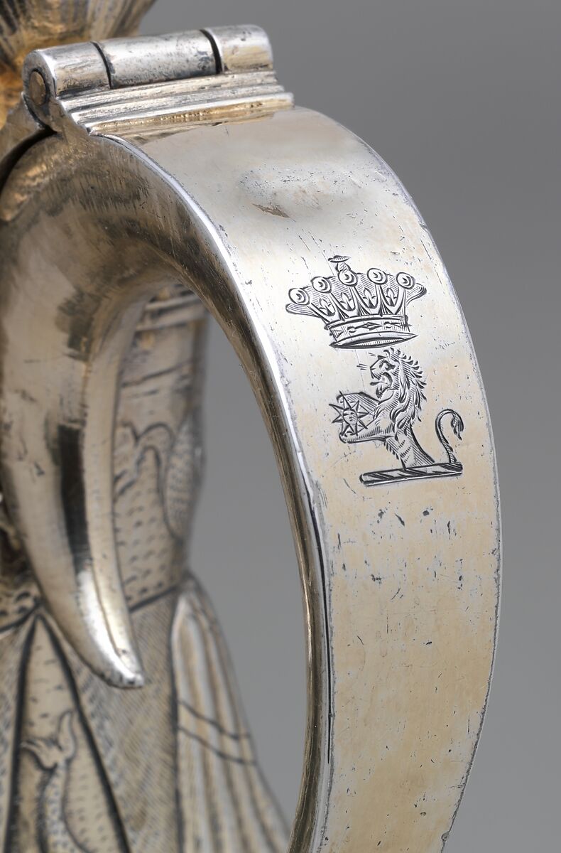 Flagon (one of a pair), Gilded silver, British, London