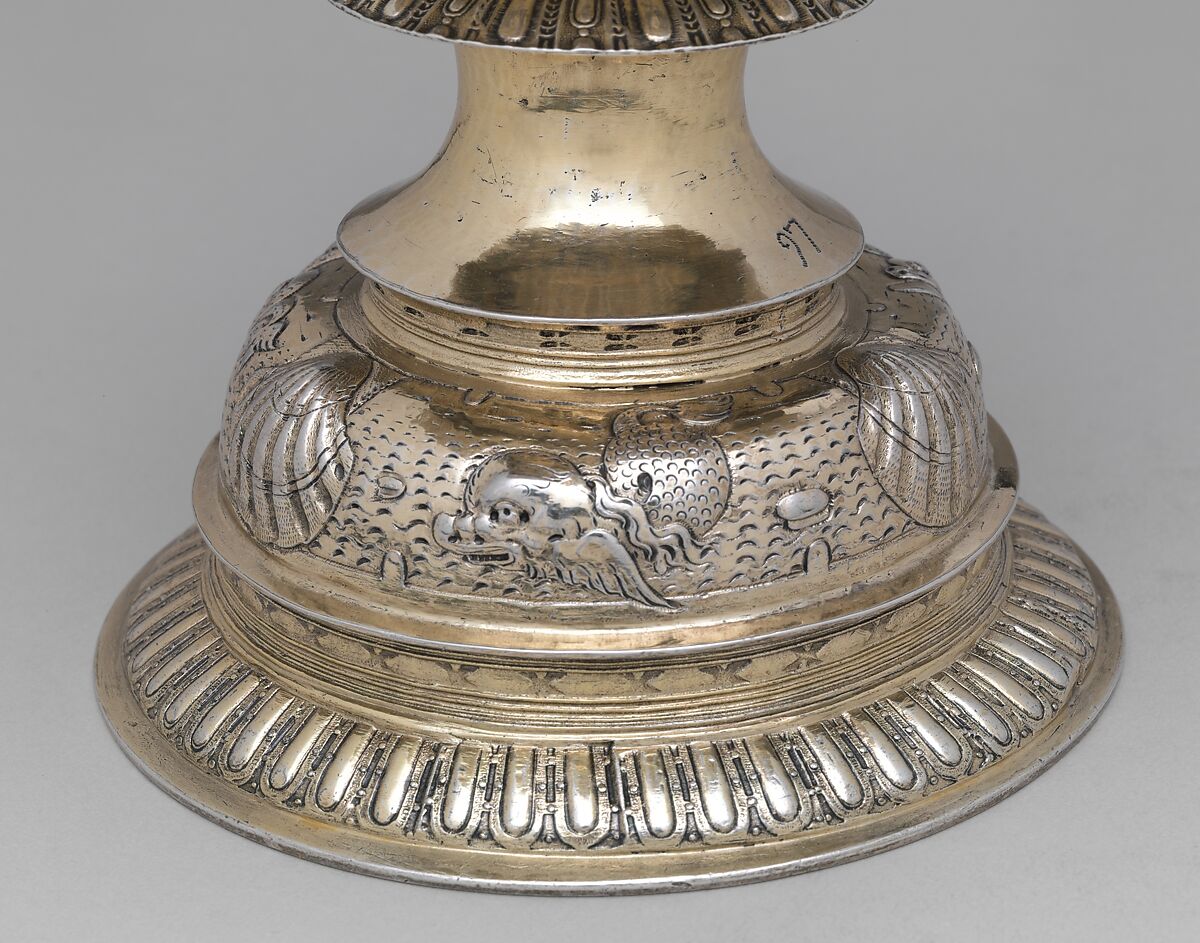 Flagon (one of a pair), Gilded silver, British, London