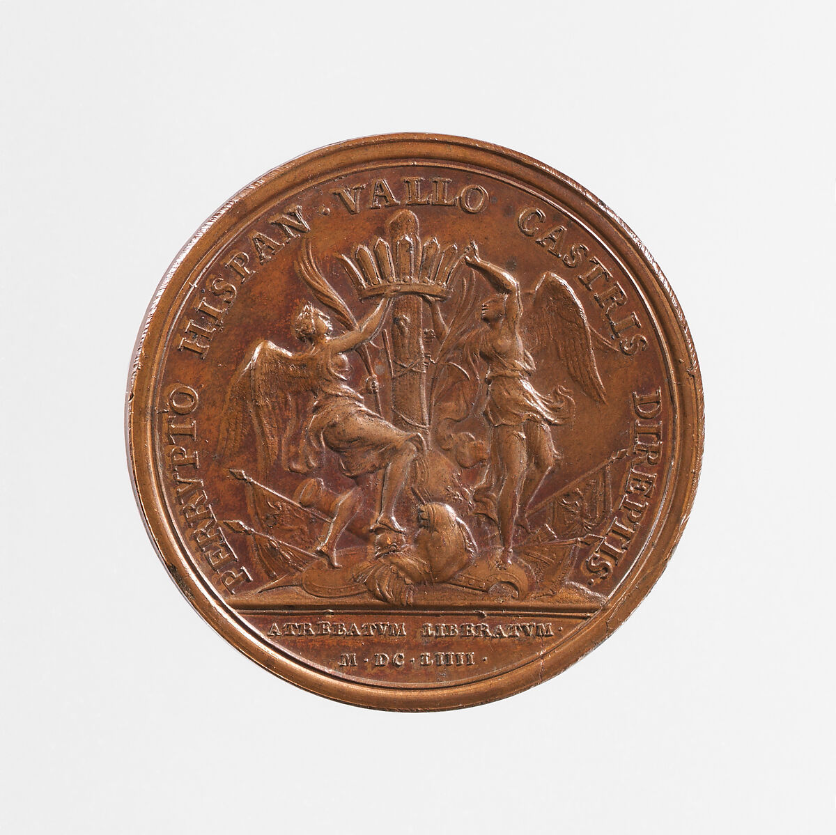 Young Louis XIV: Arras Liberated from Siege by the Spanish Army, Medalist: Jean Mauger (French, 1648–1722), Bronze, French