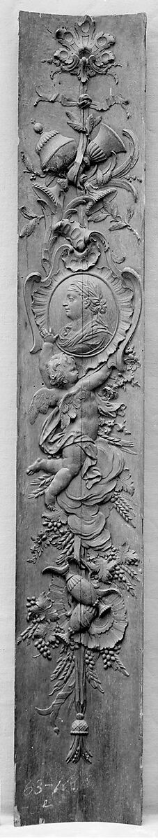 Panel (one of a pair), Carved oak, French 