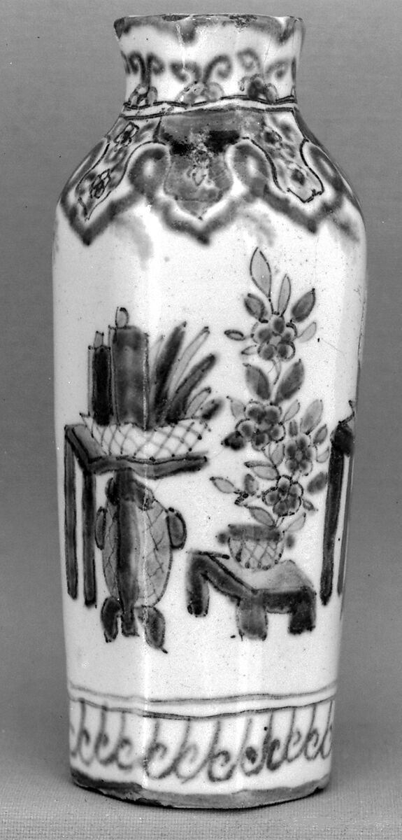 Vase (one of a pair), Anthoni Pennis, Tin-glazed earthenware, Dutch, Delft 