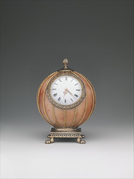 House of Carl Fabergé, Spherical Clock, Russian, St. Petersburg