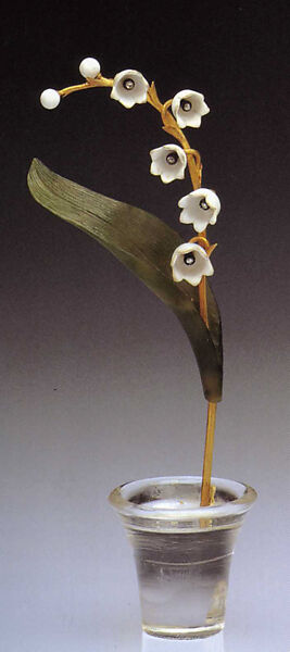Lily-of-the-Valley, House of Carl Fabergé, Moonstone, nephrite, rock crystal, gold, Russian, St. Petersburg
