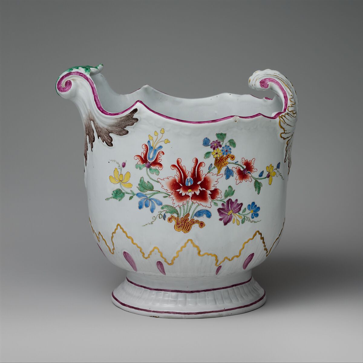 Wine bottle cooler (one of a pair), Doccia Porcelain Manufactory (Italian, 1737–1896), Tin-glazed hard-paste porcelain, Italian, Florence 